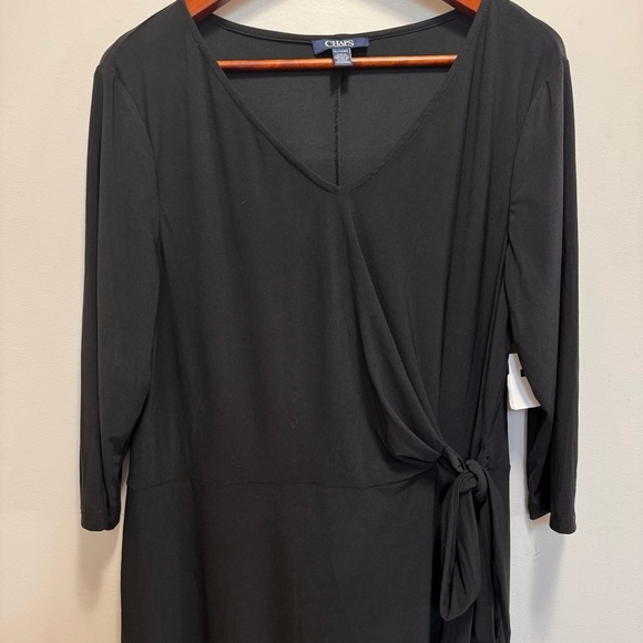 Chaps Tie-Front Fit-&-Flare Black Dress Size XL NWT - Picture 5 of 11